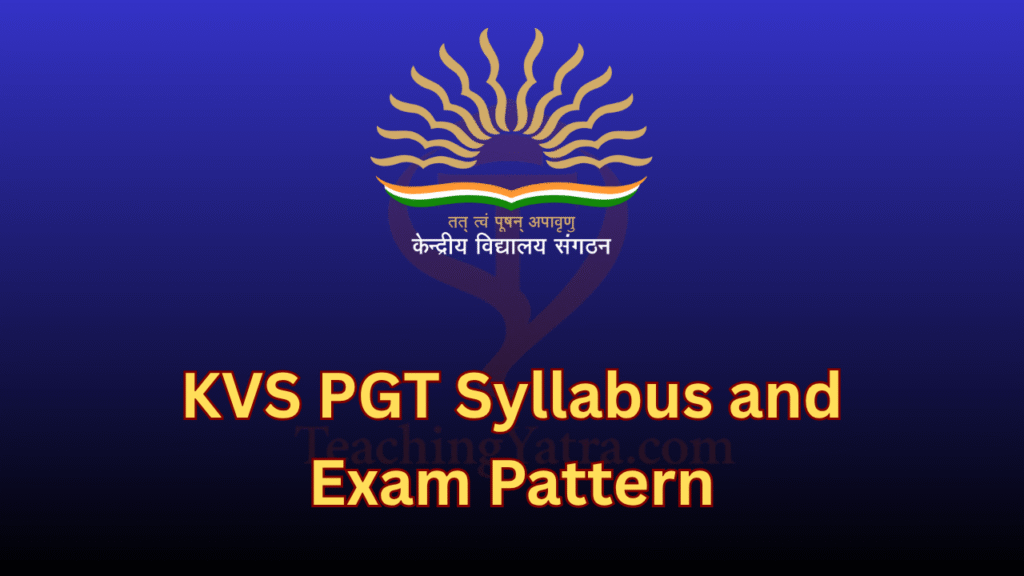 KVS PGT Syllabus